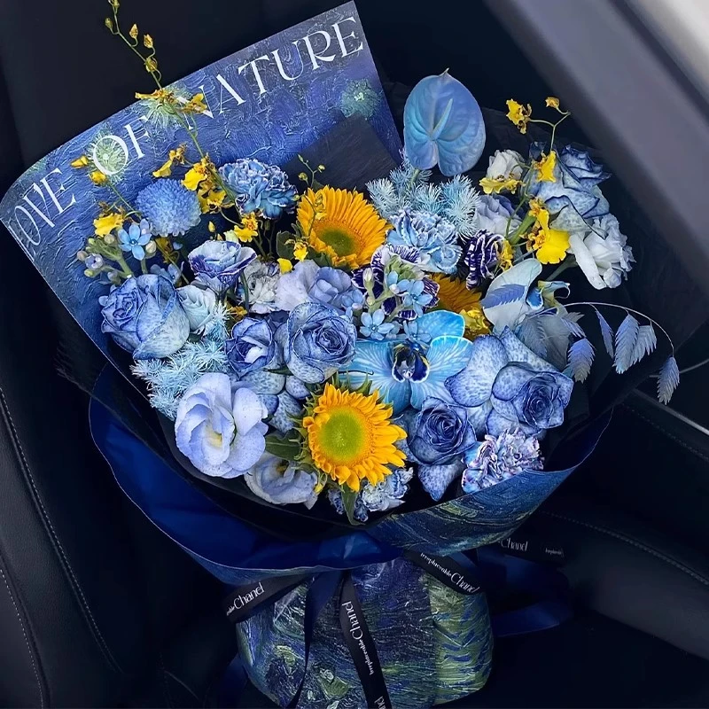 西西里油画纸莫奈花园系列鲜花包装纸背景纸手工DIY花艺资材