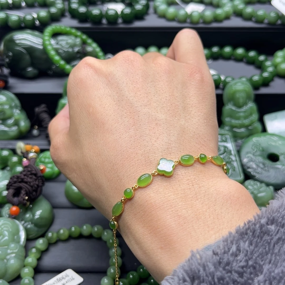 和田玉（碧玉）手链未镶嵌