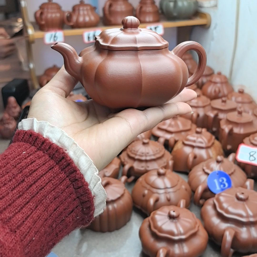 君****茶壶紫砂朱泥筋纹传炉190cc