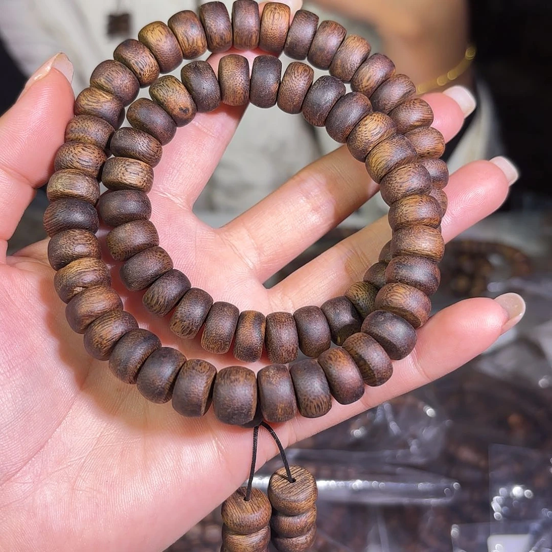 手串沉香奇楠沉香1.2双圈算盘珠33克➕