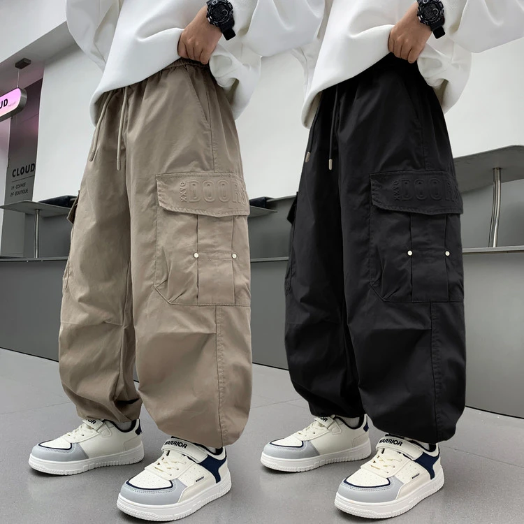 男童工装裤春秋韩版裤子秋季新款宽松中大童长裤儿童装洋气休闲裤