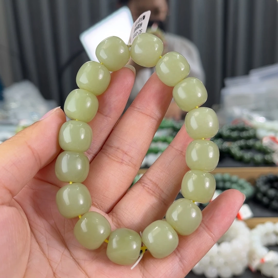 手串未镶嵌和田玉新疆若羌黄口卡14老型珠