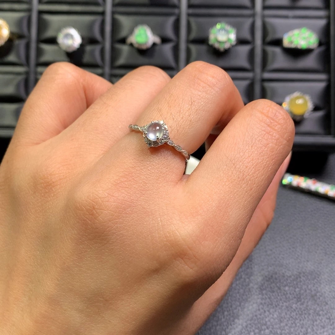 翡翠银S925镶嵌戒指