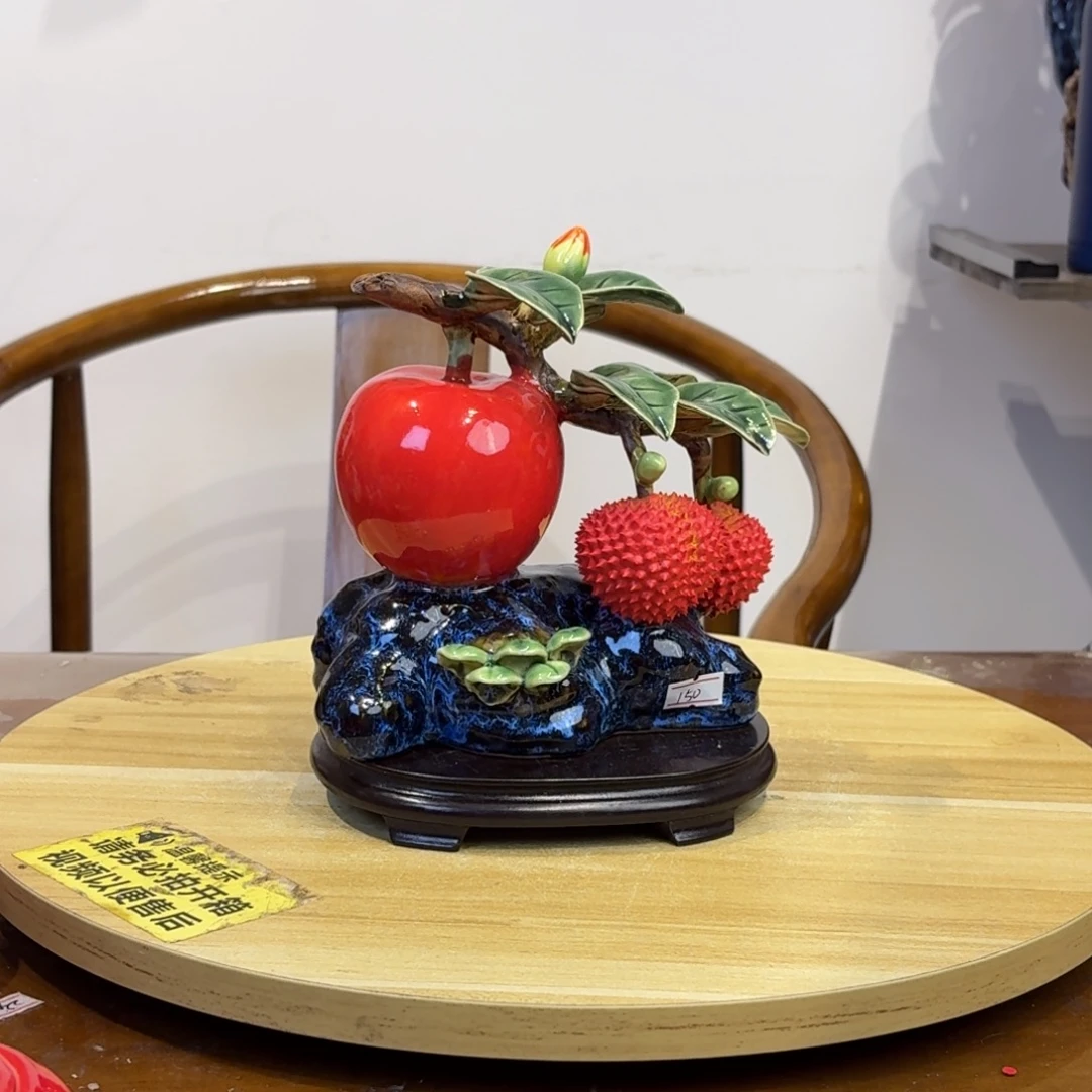 陶瓷苹果荔枝摆件