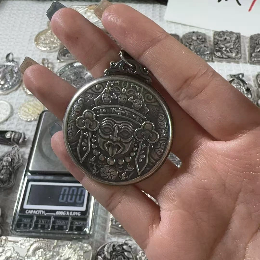 吊坠足银 纯银吊坠白财神999足银40