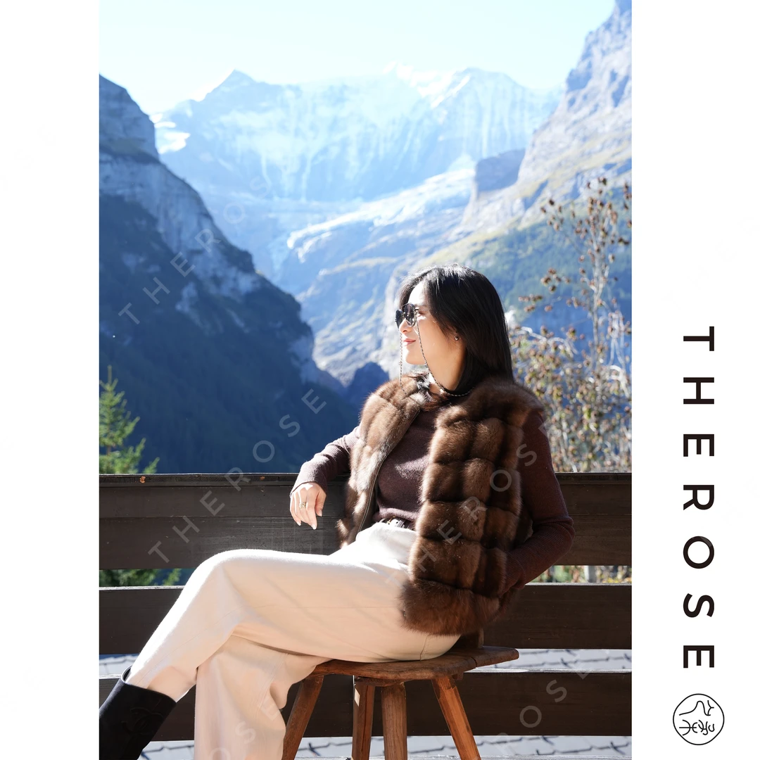 之柔【极地星辰】俄罗斯进口SOBOL认证紫貂马甲高贵优雅气质外套女