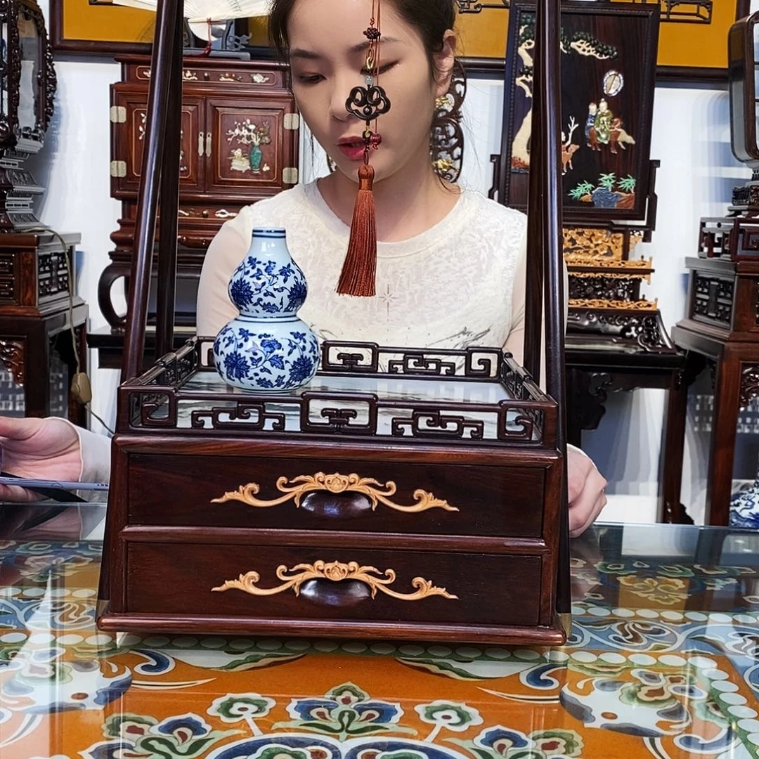 成套家具紫檀木类大红酸枝提篮