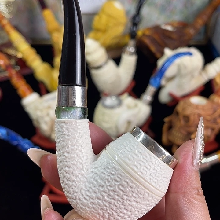 海泡石烟斗大号麻面牛头08