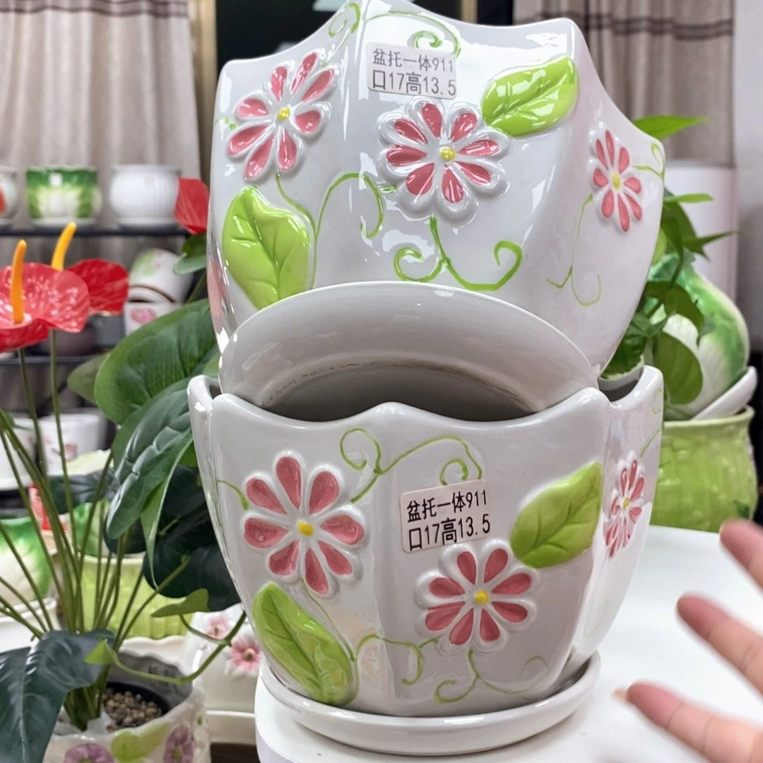 夏西陶瓷花盆@@5911
