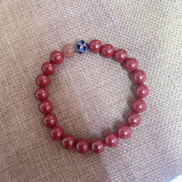 含辰砂工艺品高含量帝王砂紫金砂手串白鹿同款8mm zxj104