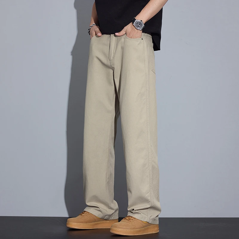 Kuvine2025秋季宽松百搭复古直筒休闲裤秋冬潮流痞帅阔腿裤子男款