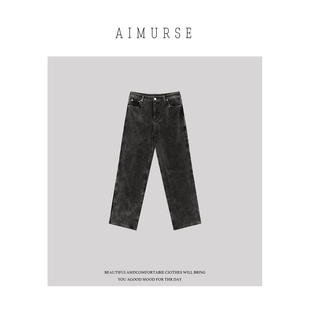 AIMURSE【复古灯芯绒】小众设计师 纯棉灯芯绒百搭休闲裤 AM70237