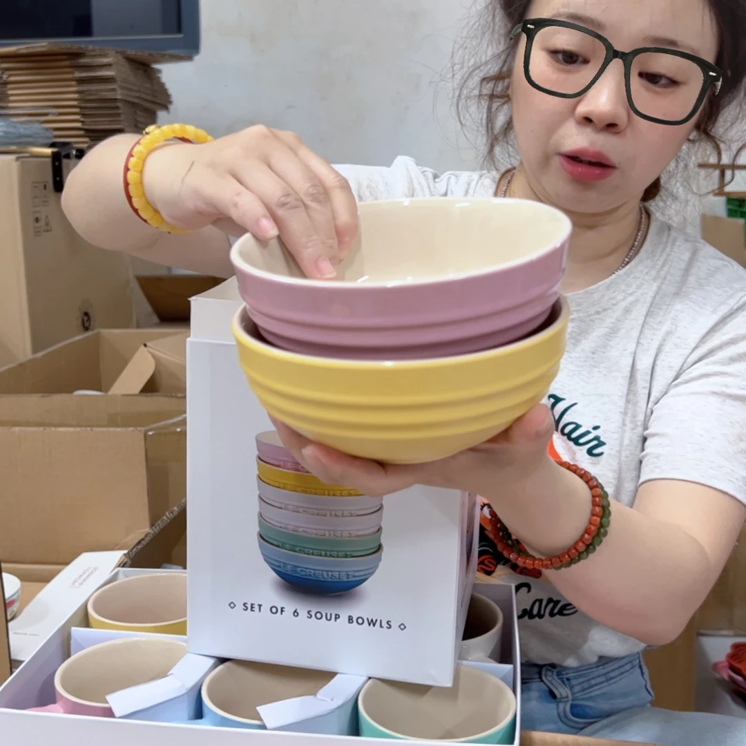 老姊妹家瓷器好漂亮李**喜马卡龙面碗六个