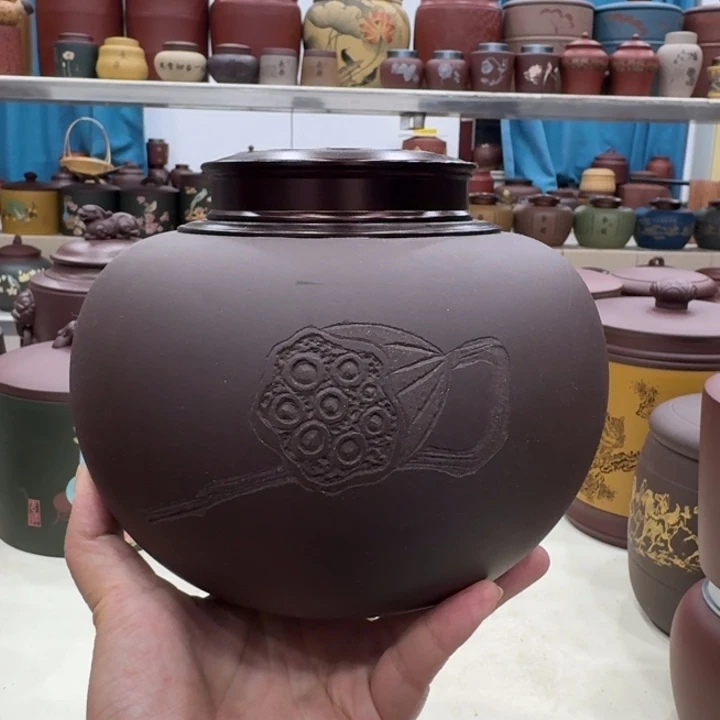 茶叶罐紫砂好运连连一斤锡罐