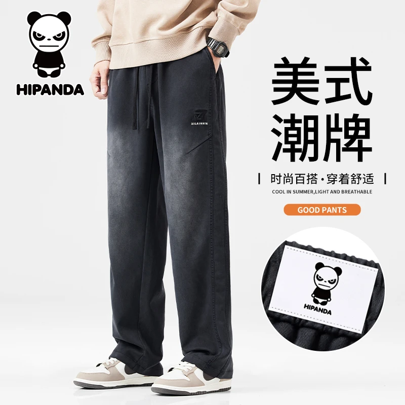 HiPanda你好熊猫高端休闲裤男士秋季新款美式潮流百搭工装直筒裤