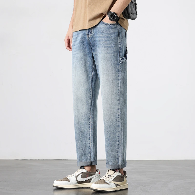 2025年新款春夏季牛仔裤潮流宽松直筒休闲百搭长裤子