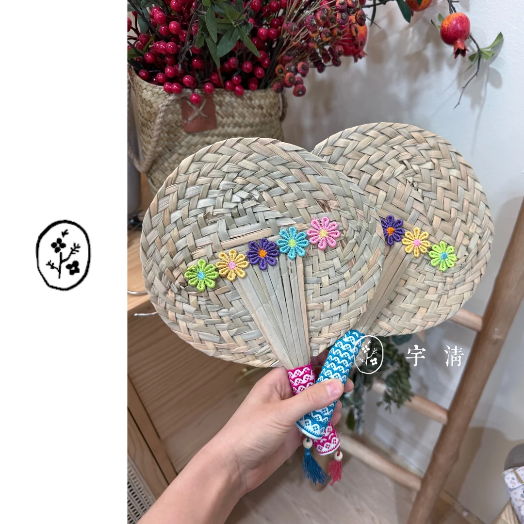 [小花扇子] 刺绣小花新中式百搭挂件扇子