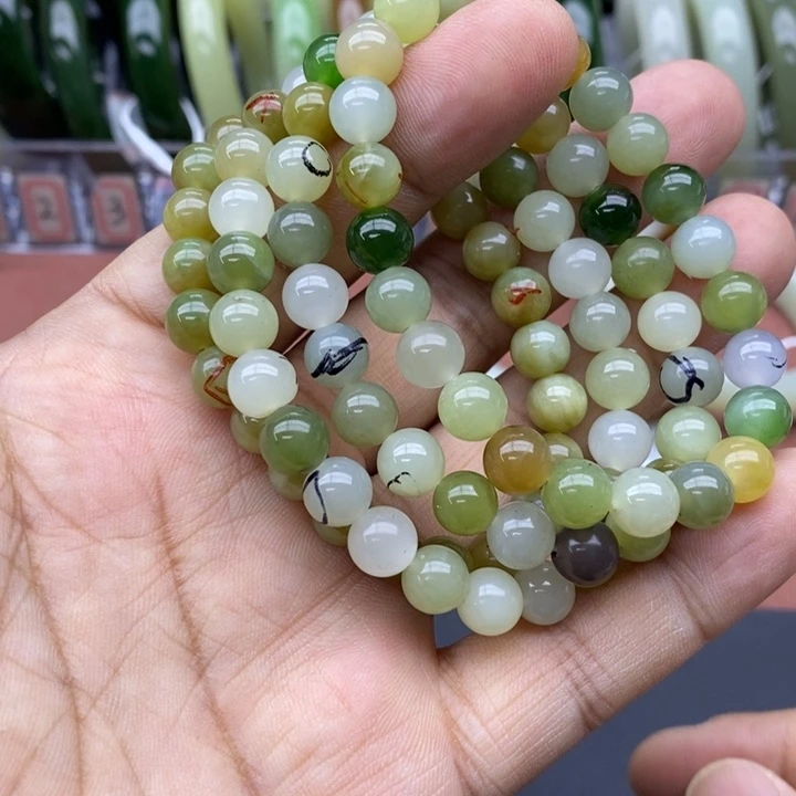 和田玉未镶嵌手链卡8拍一发一