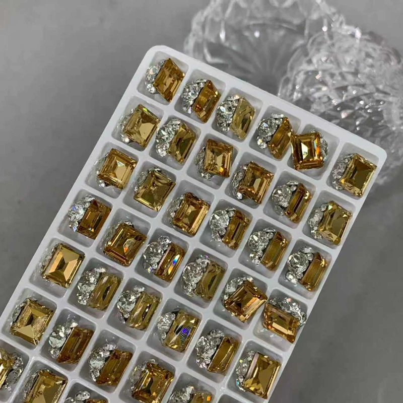 10颗春柚美甲饰品高品华子切树香槟色显白高级冰糖堆钻球10x11mm