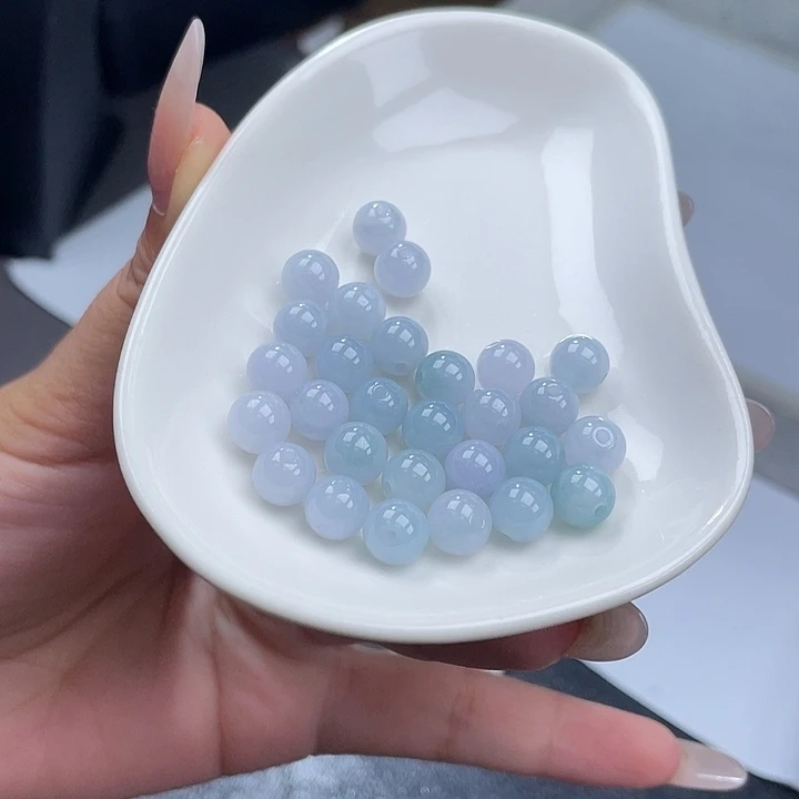 翡翠未镶嵌挂件卡冰紫加天空蓝手串