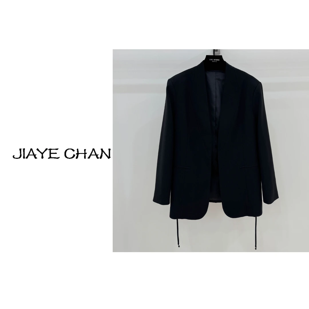 JIAYE CHAN 廓形气质时尚抽绳收腰百搭西装外套