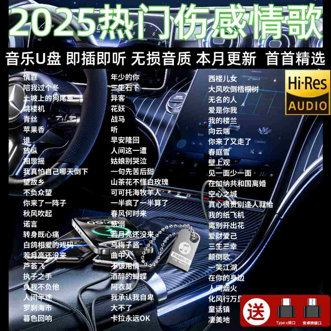 2025最火伤感情歌高品质音乐U盘抖音流行热门催泪伤心MP3/4榜视频