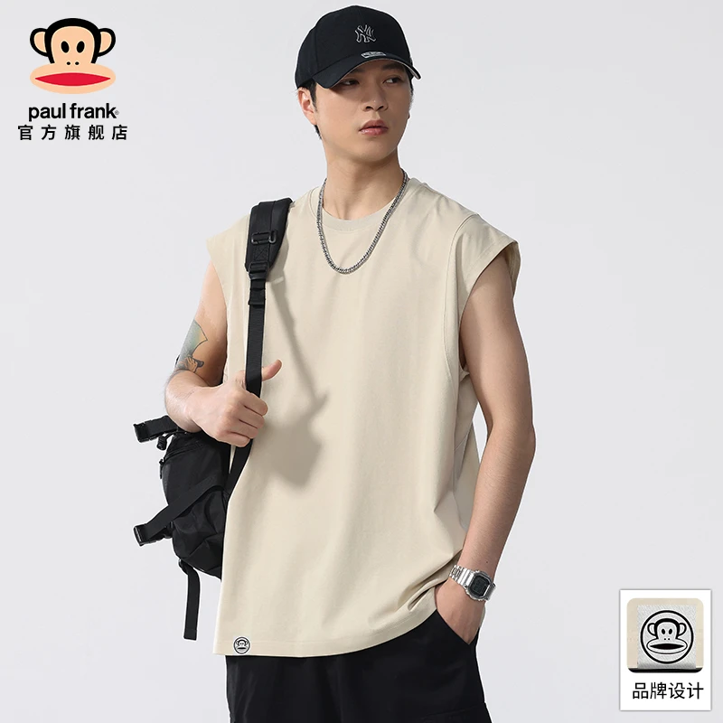 paul frank/大嘴猴夏季美式运动背心男薄款透气速干潮流无袖上衣