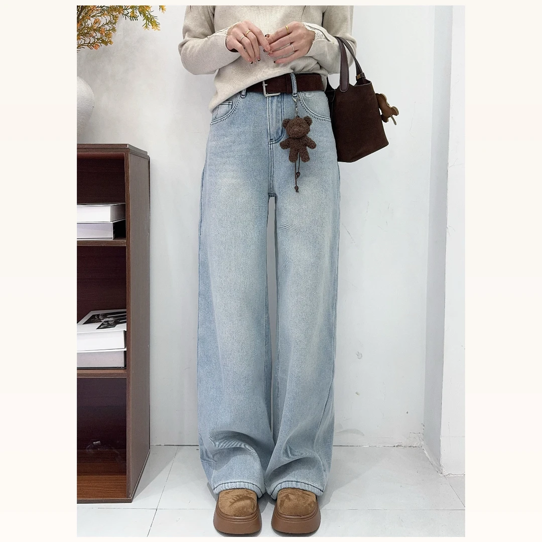 8834285欧货冬款加绒牛仔裤时尚百搭显瘦