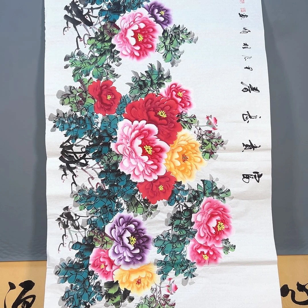 国画473 花鸟和蝴蝶都在天上
