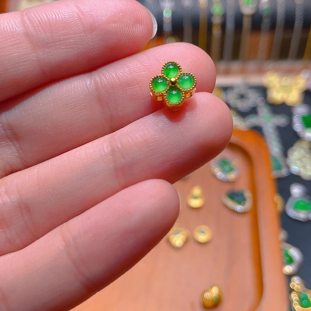 翡翠银S925镶嵌吊坠(不含链)