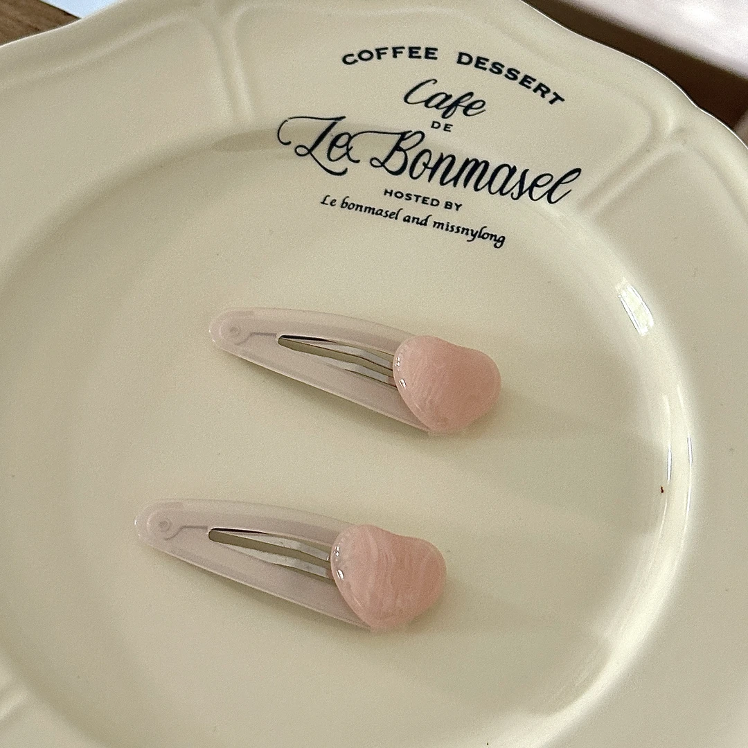 夏日清新半透明果冻爱心水滴BB夹甜美气质碎发边夹