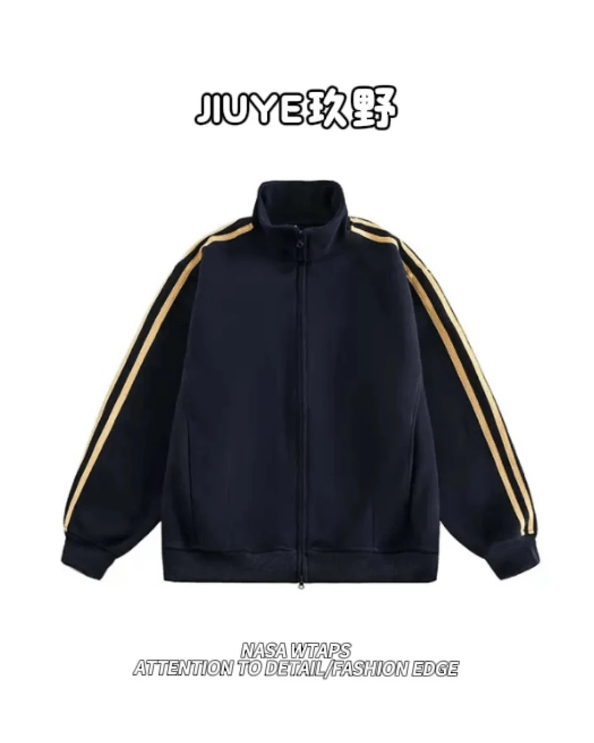 JY·春秋新款美式复古小众百搭开衫卫衣男女同款外套