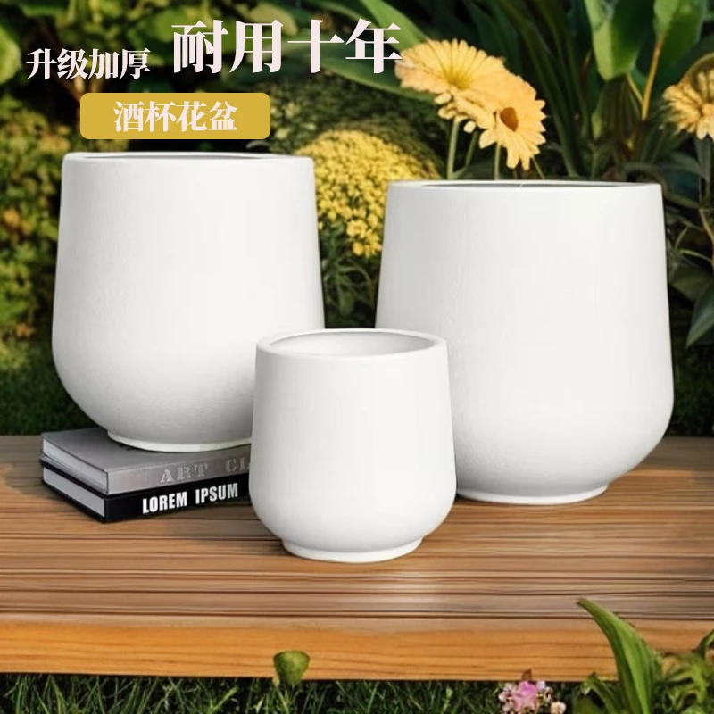 轻奢高级感树脂花盆发财树黑金刚鸭脚木专用室内大型龟背竹花盆