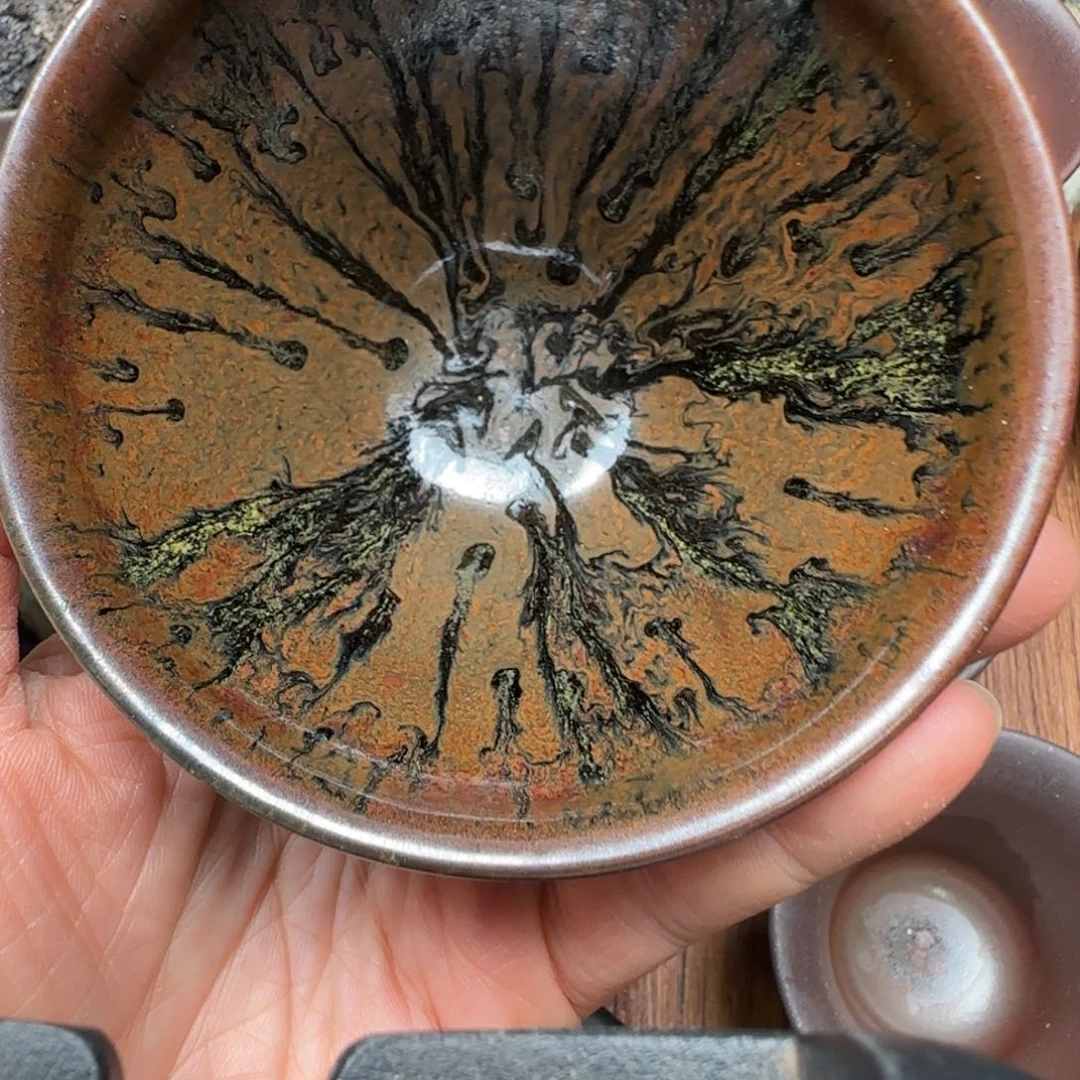 柴烧建盏茶盏茶杯678