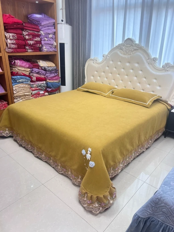 美丽 漂亮 床裙 床盖 轻奢 加厚7斤高档纯色