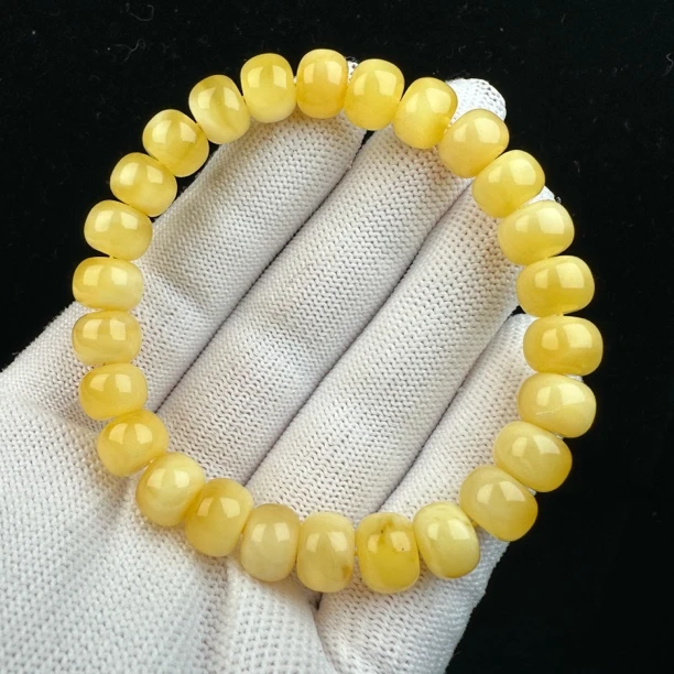 R2142 天然原矿蜜蜡手串9mm 10g抖音基地质检发货