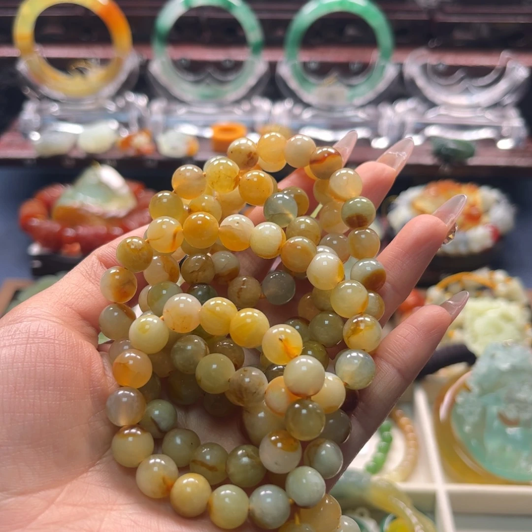未镶嵌蛇纹石玉手链