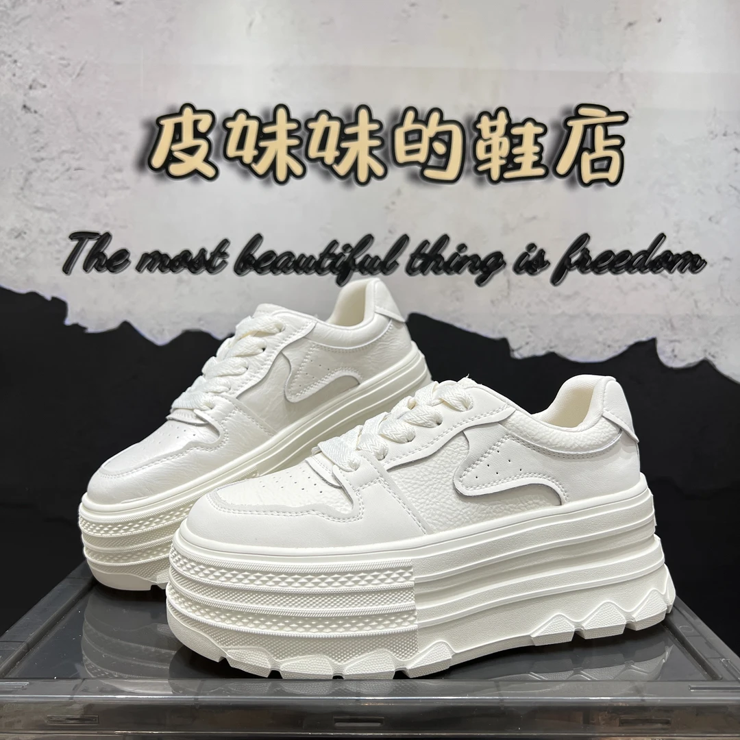 【皮妹妹】欧洲站厚底小白鞋女2025春新款增高松糕休闲百搭板鞋52
