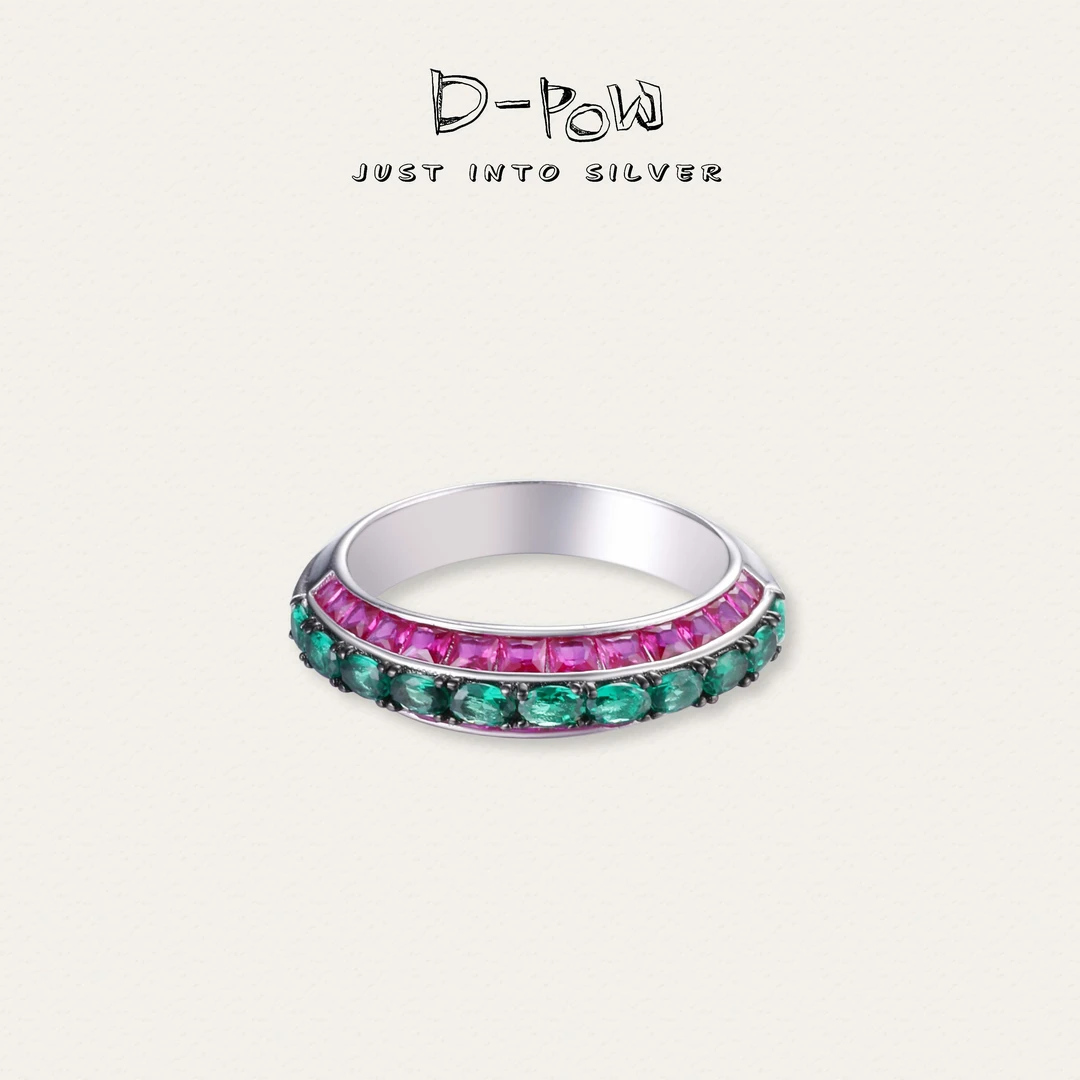 灯小炮 925银合成锆石戒指 戒指（9108）气质时尚简约小众百搭韩版