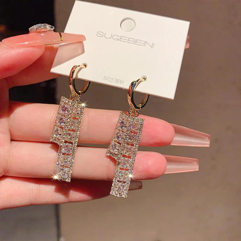 铜合金合成锆石耳饰 铜合金耳饰YF278