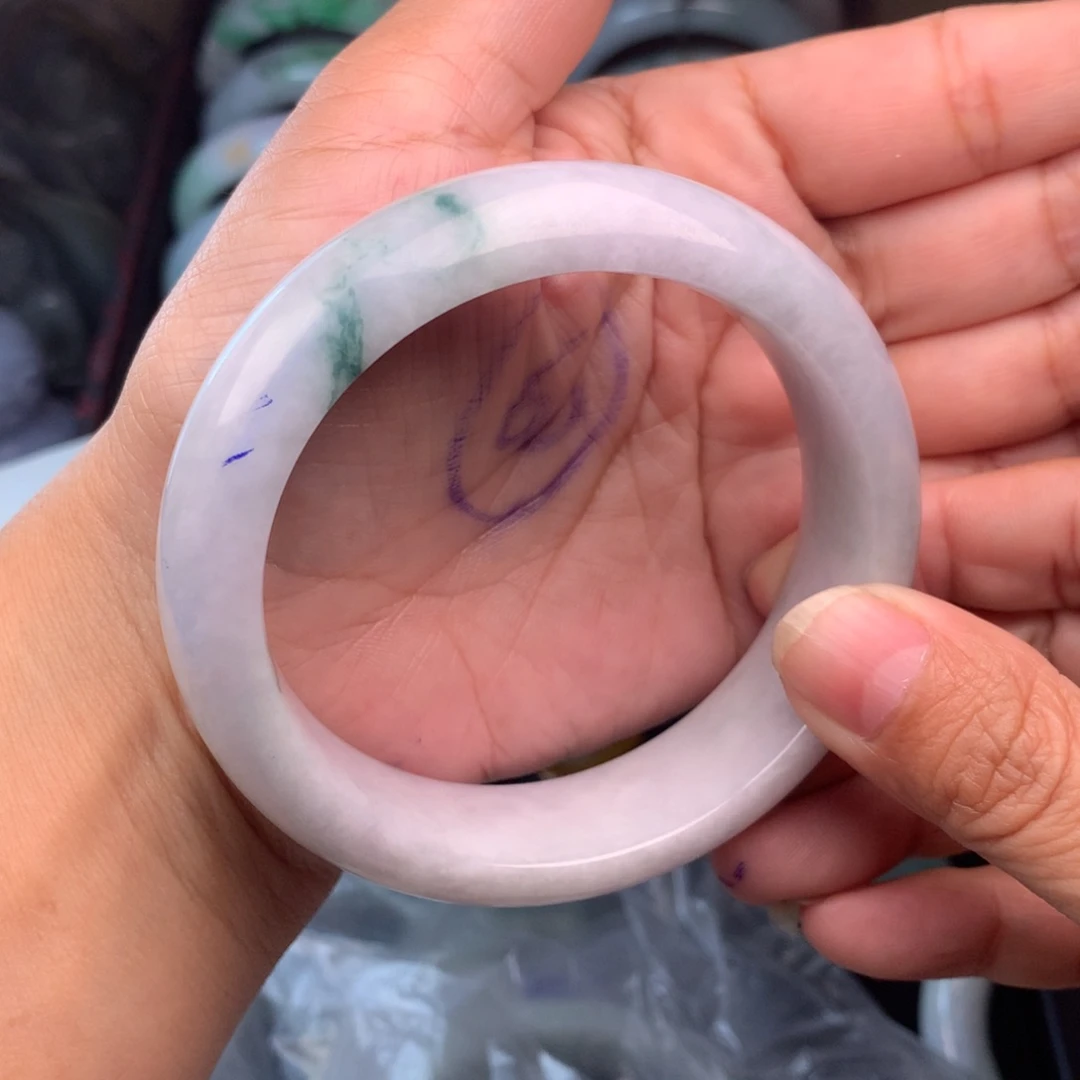 定制翡翠未镶嵌手镯58小细纹