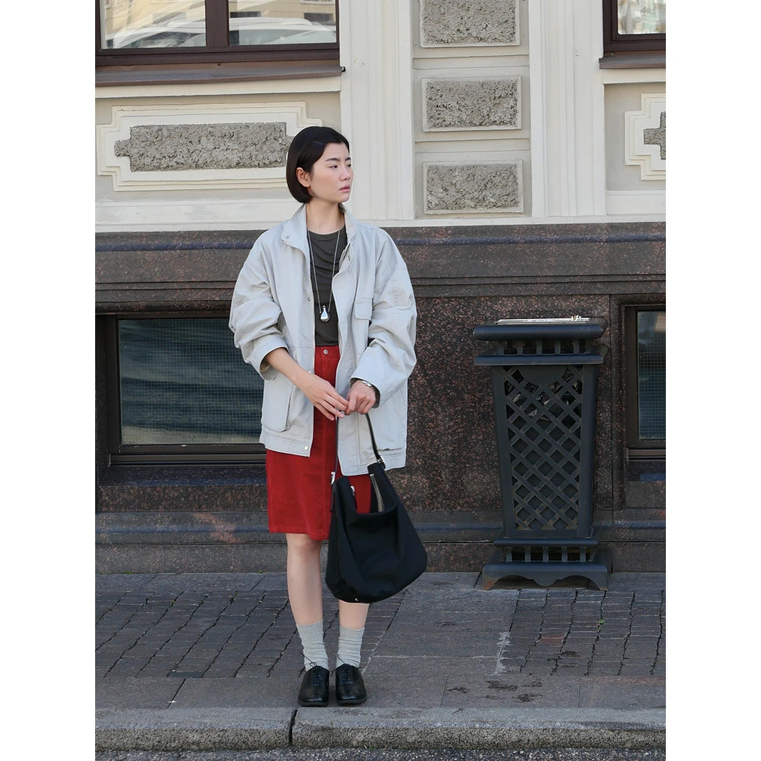 私服强推重工洗褪巴恩风廓形外套01513秋季春秋休闲上衣宽松