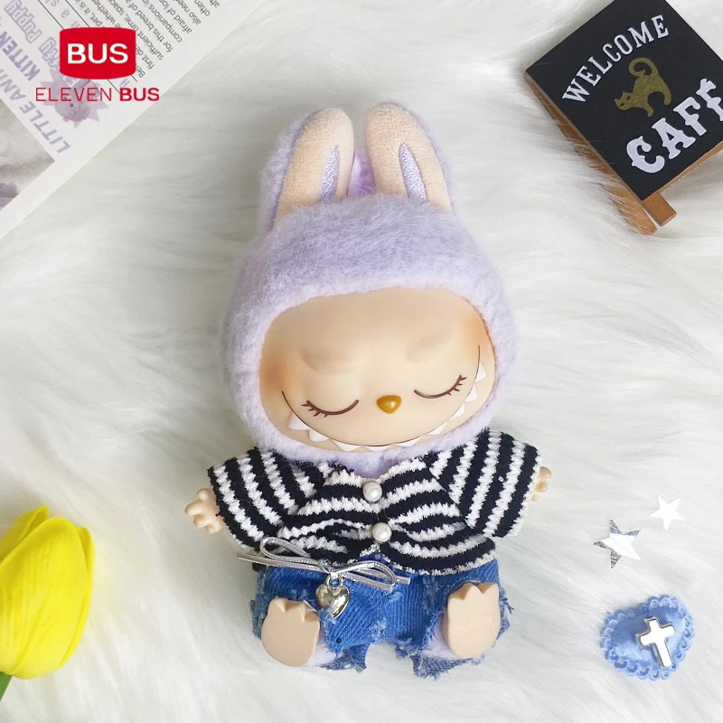 拉布布一代二代三代labubu娃衣 套装 辣妹套装