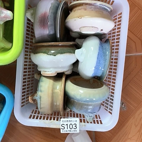 紫砂花盆103微瑕品口径7到8左右