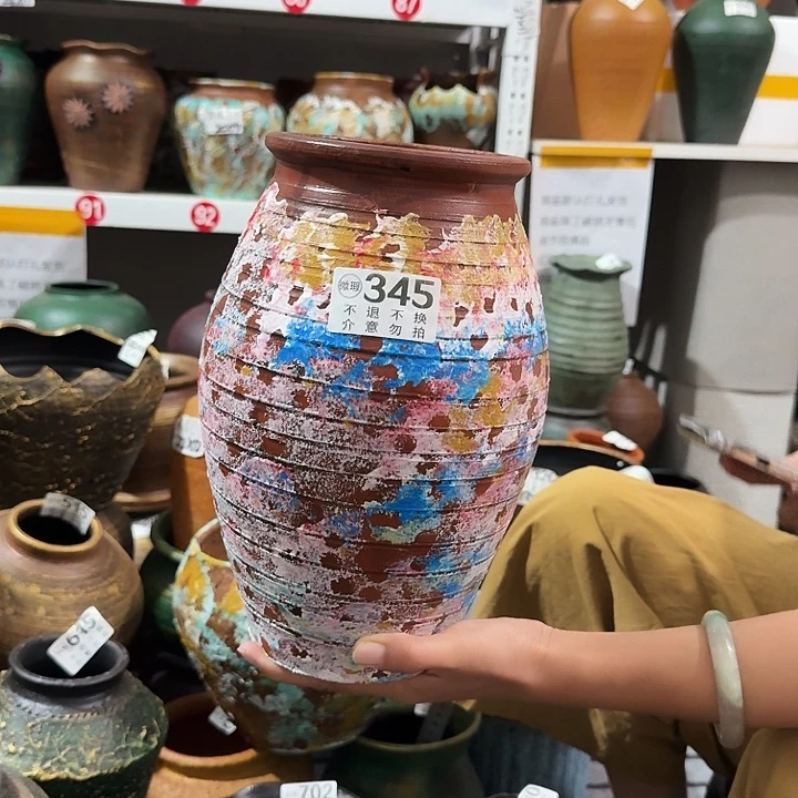 彩绘瓶345高27口径13