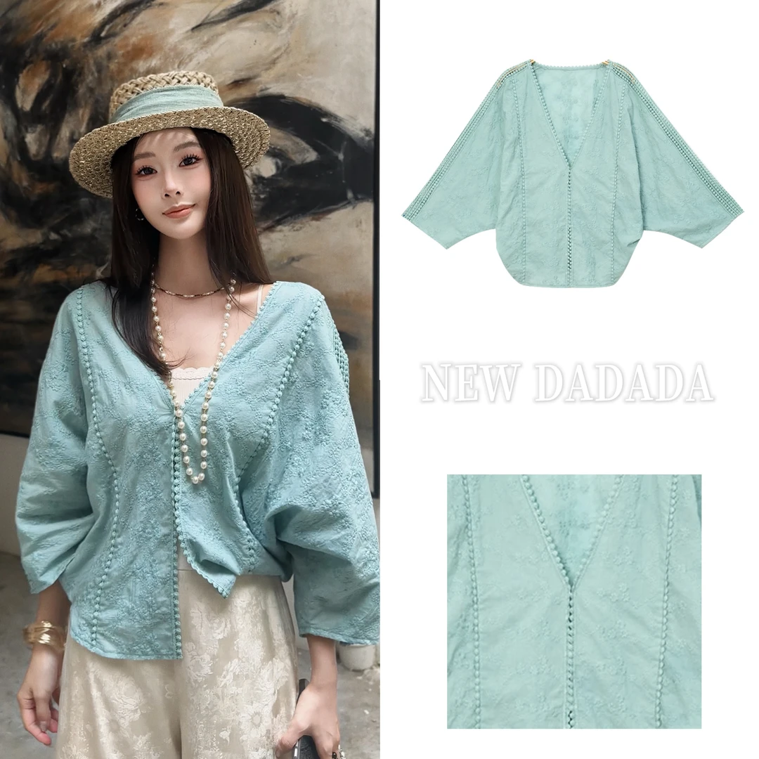 利达 NEW DADADA【海边入画】时尚休闲修身气质上衣SCU3717