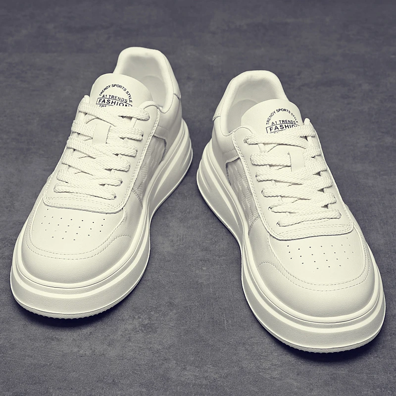 Louis Fordea/路易弗狄轻奢男鞋季小白鞋透气男士头层牛皮小白鞋