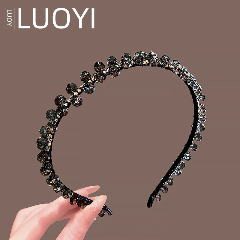 宽边约3.5厘米高奢水晶发箍女百搭高颅顶压发头箍外出装饰发饰