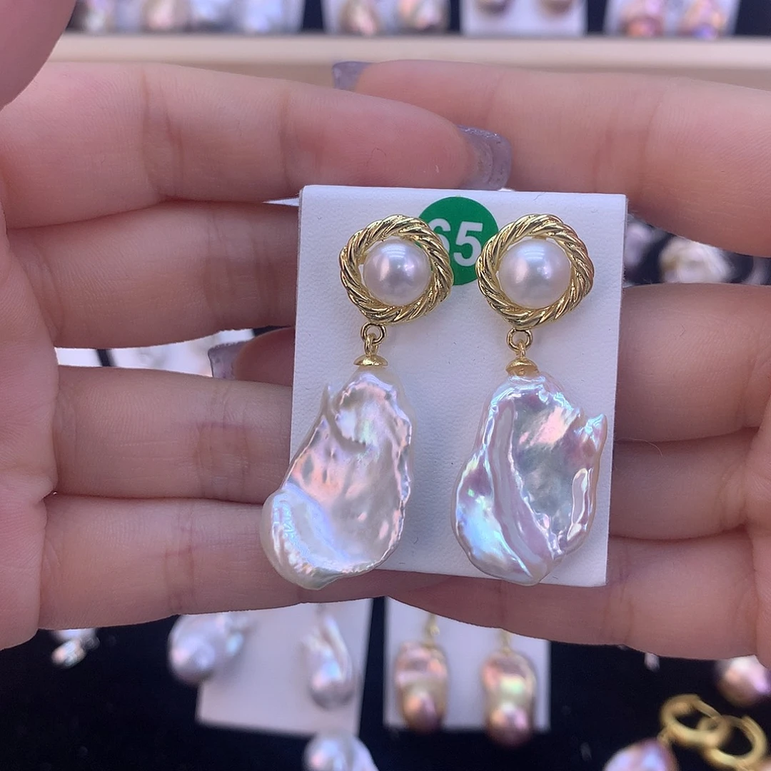 未镶嵌淡水珍珠耳饰