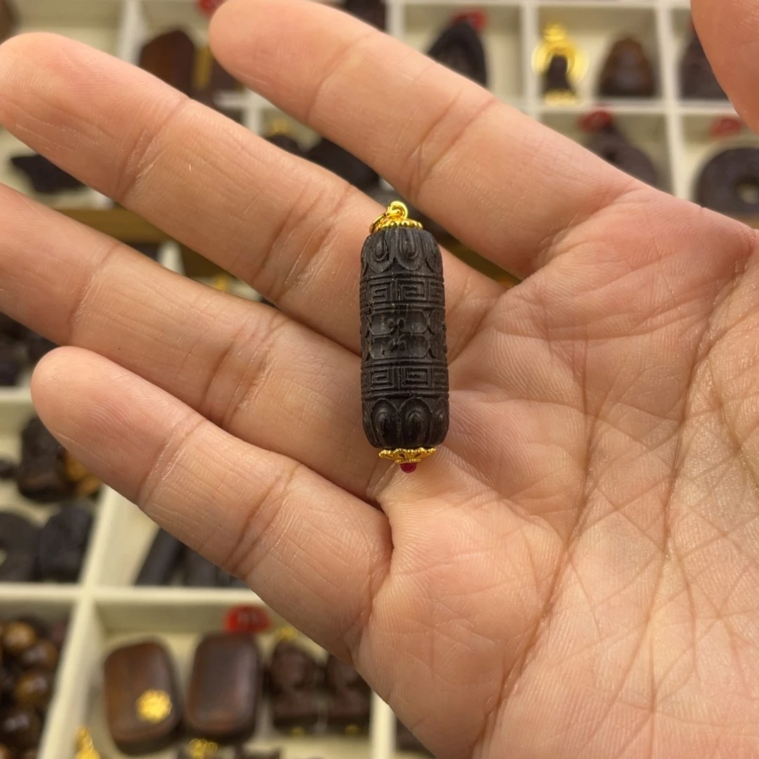 木质类曼****)桶珠吊坠脖挂一套